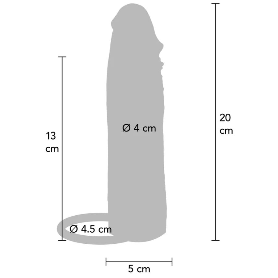 GET REAL - HYDRATED SKIN SILICONE PENIS SLEEVE CARAMEL 20 CM - NOCTURNA DESIRES