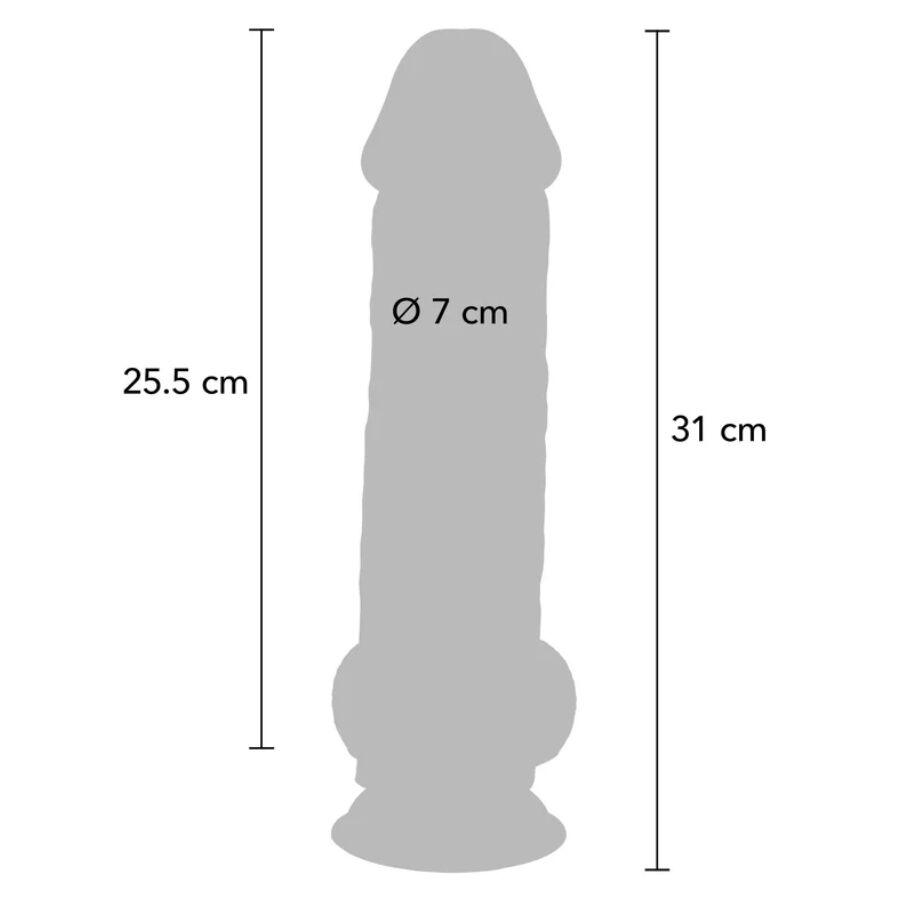 GET REAL - DELUXE REALISTIC PENIS WITH TESTICLES EXTRA THICK 31 CM - NOCTURNA DESIRES