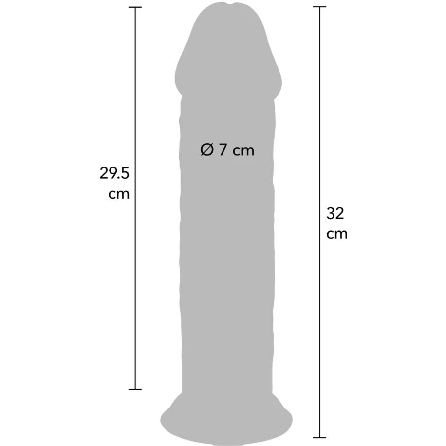 GET REAL - DELUXE THICK DOUBLE-DENSITY TPE DONG 32 CM - NOCTURNA DESIRES