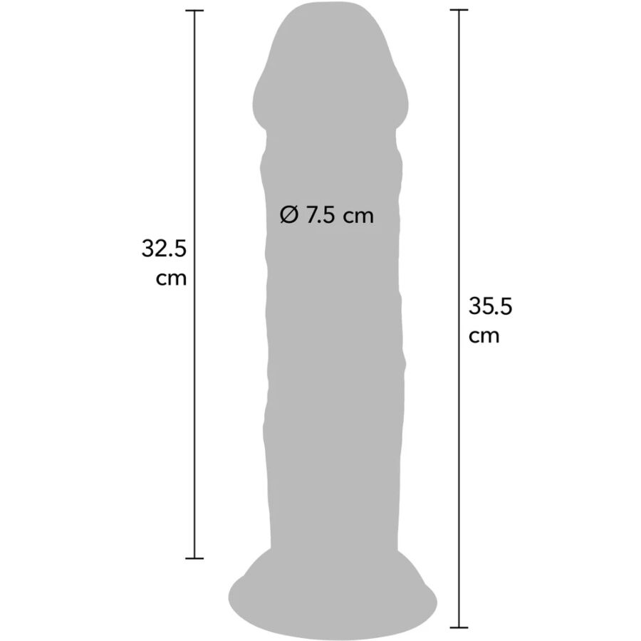 GET REAL - DELUXE THICK DOUBLE-DENSITY TPE DONG 35.5 CM - NOCTURNA DESIRES