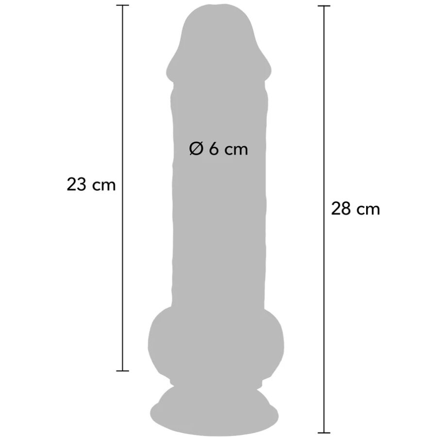 GET REAL - DELUXE REALISTIC PENIS WITH TESTICLES EXTRA THICK 28 CM - NOCTURNA DESIRES