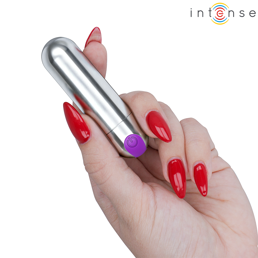 INTENSE - KAREN MINI RECHARGEABLE VIBRATING BULLET SILVER - NOCTURNA DESIRES