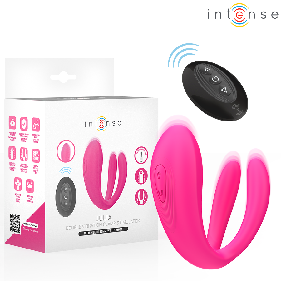 INTENSE - JULIA DOUBLE VIBRATOR CLAMP STIMULATOR REMOTE CONTROL - NOCTURNA DESIRES