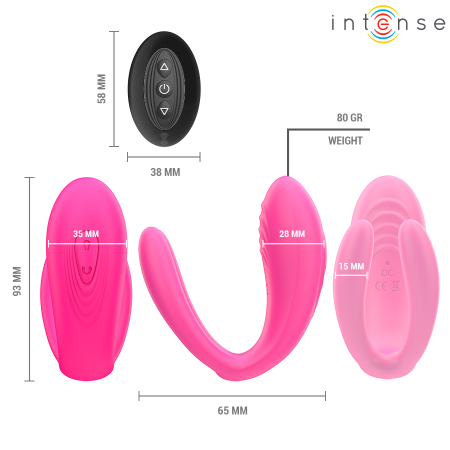INTENSE - JULIA DOUBLE VIBRATOR CLAMP STIMULATOR REMOTE CONTROL - NOCTURNA DESIRES