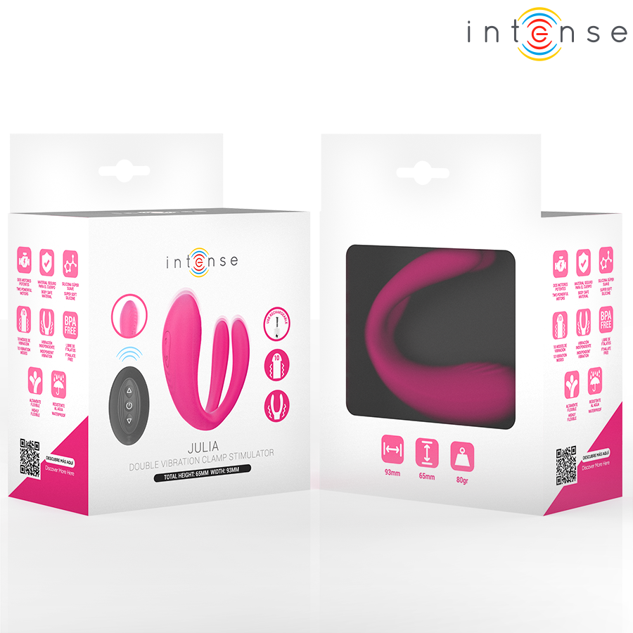INTENSE - JULIA DOUBLE VIBRATOR CLAMP STIMULATOR REMOTE CONTROL - NOCTURNA DESIRES