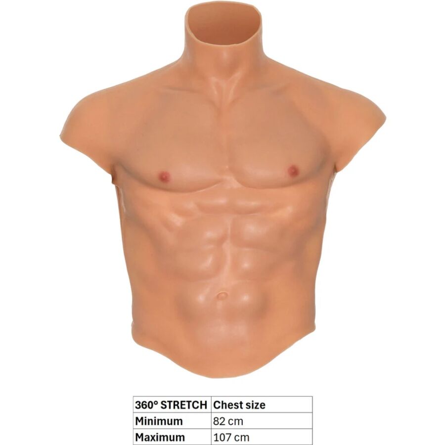 HIDDEN DESIRE - ALTER EGO SILICONE MALE TORSO SHIRT WITH ABS FLESH - NOCTURNA DESIRES
