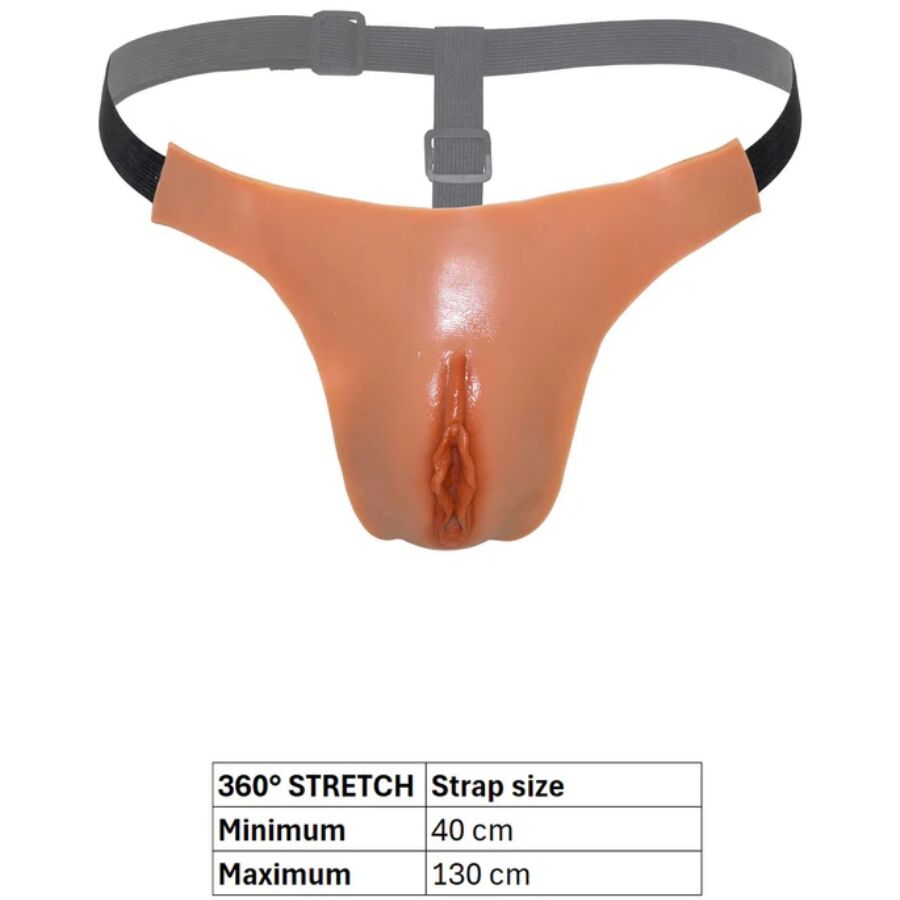 HIDDEN DESIRE - ALTER EGO ADJUSTABLE OPEN VAGINA STRING FLESH - NOCTURNA DESIRES