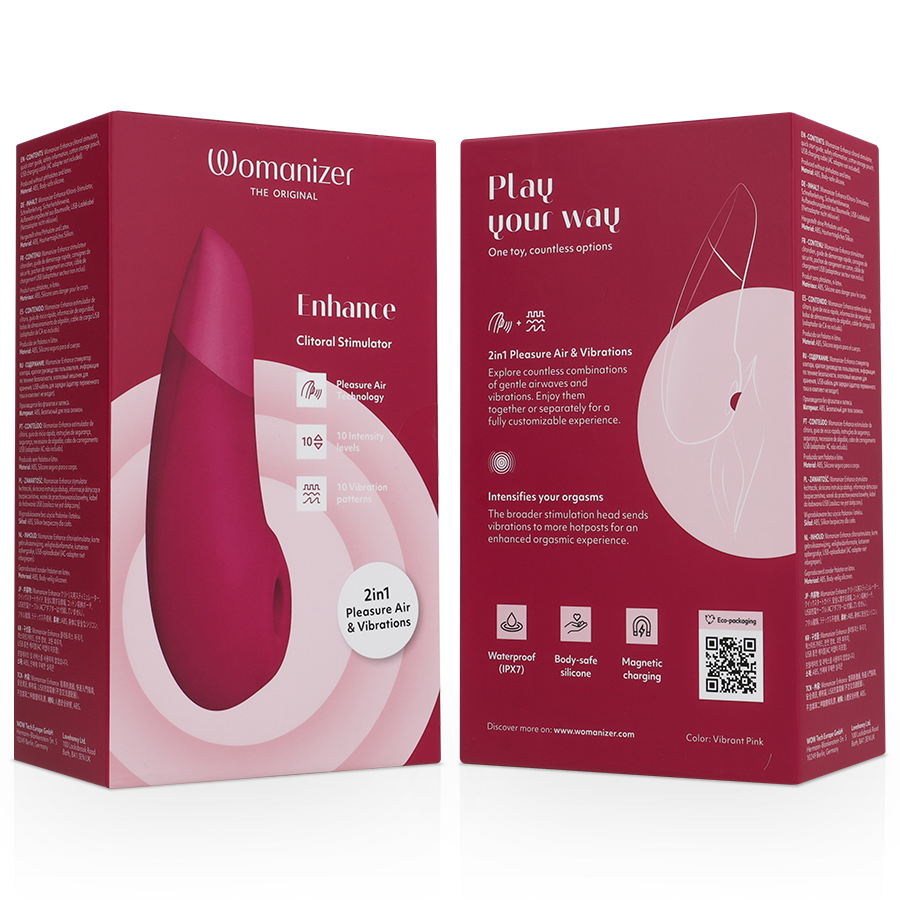 WOMANIZER - ENHANCE CLITORIAL STIMULATOR VIBRANT PINK - NOCTURNA DESIRES