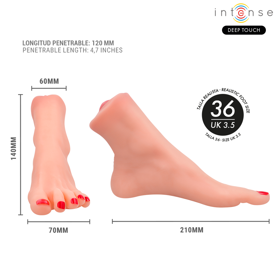 INTENSE DEEP TOUCH - GABBIE TWO-PIECE FOOT-SHAPED MASTUBADOR - NOCTURNA DESIRES