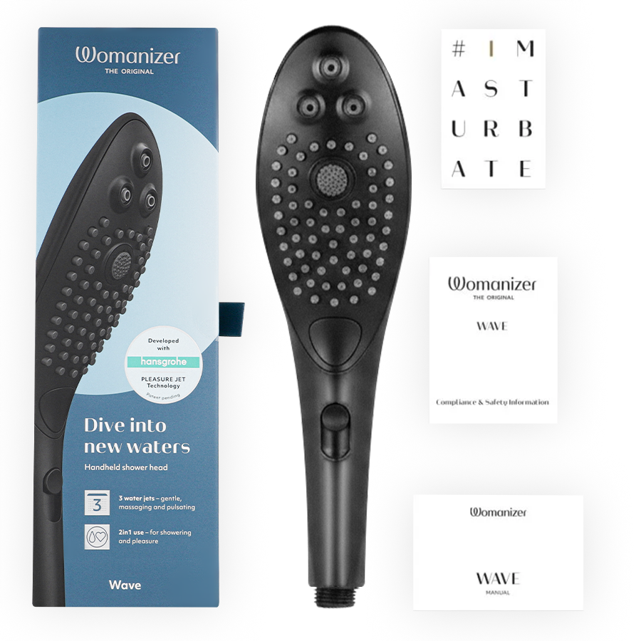 WOMANIZER - WAVE CLITORAL STIMULATING SHOWER HEAD BLACK - NOCTURNA DESIRES