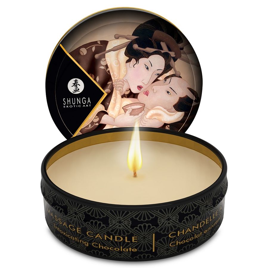 SHUNGA - MINI CARESS BY CANDELIGHT CHOCOLATE MASSAGE CANDLE 30 ML SHUNGA CANDLES  NOCTURNA DESIRES