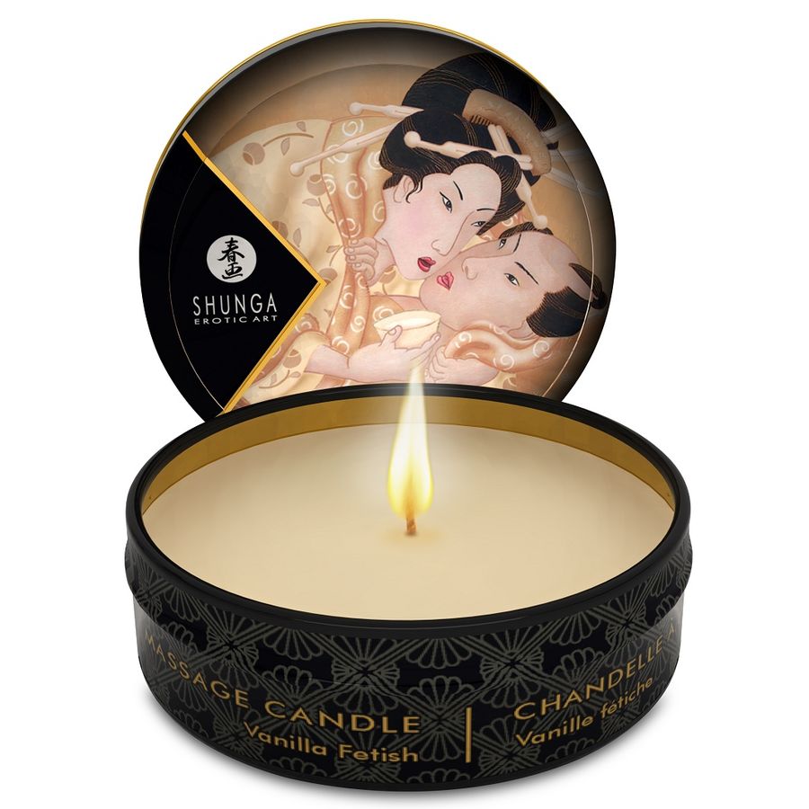 SHUNGA - MINI CARESS BY CANDELIGHT VANILLA MASSAGE CANDLE 30 ML SHUNGA CANDLES  NOCTURNA DESIRES