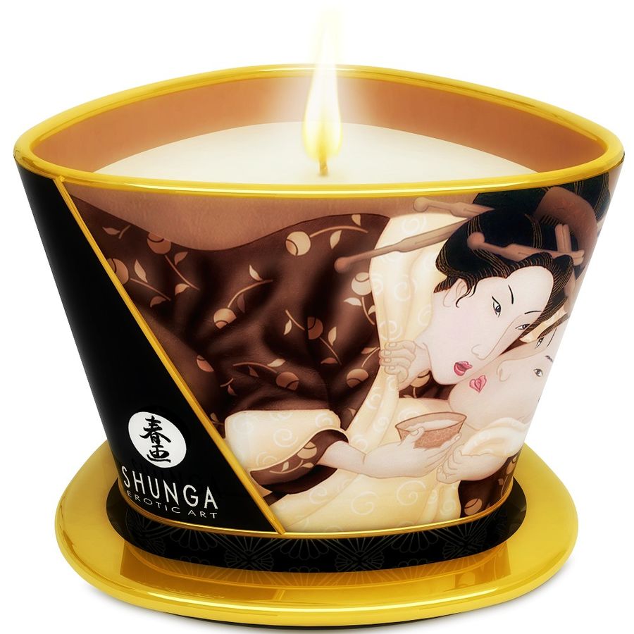 SHUNGA - MINI CARESS BY CANDELIGHT CHOCOLATE MASSAGE CANDLE 170 ML SHUNGA CANDLES  NOCTURNA DESIRES