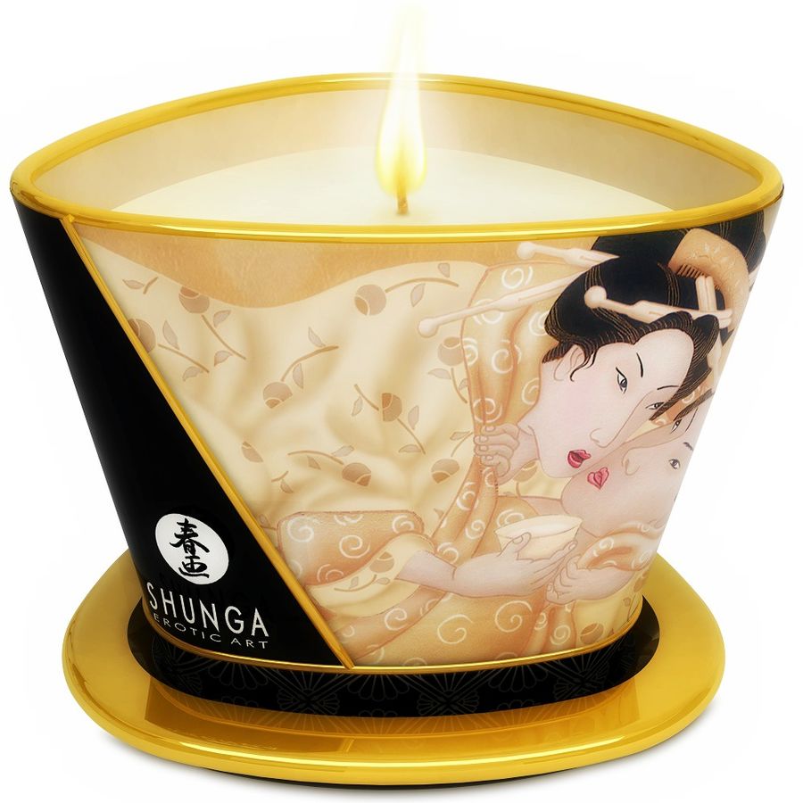 SHUNGA - MINI CARESS BY CANDELIGHT VANILLA MASSAGE CANDLE 170 ML SHUNGA CANDLES  NOCTURNA DESIRES