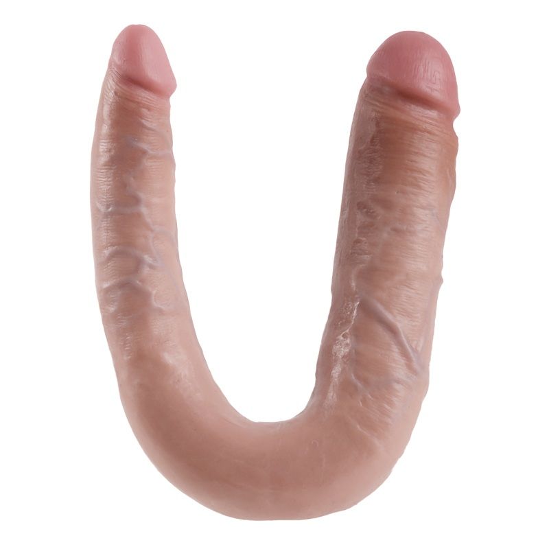 KING COCK - U-SHAPED LARGE DOUBLE TROUBLE FLESH 17.8 CM KING COCK  NOCTURNA DESIRES