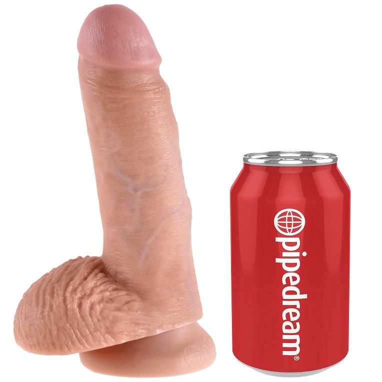 KING COCK - 7 DILDO FLESH WITH BALLS 17.8 CM KING COCK  NOCTURNA DESIRES