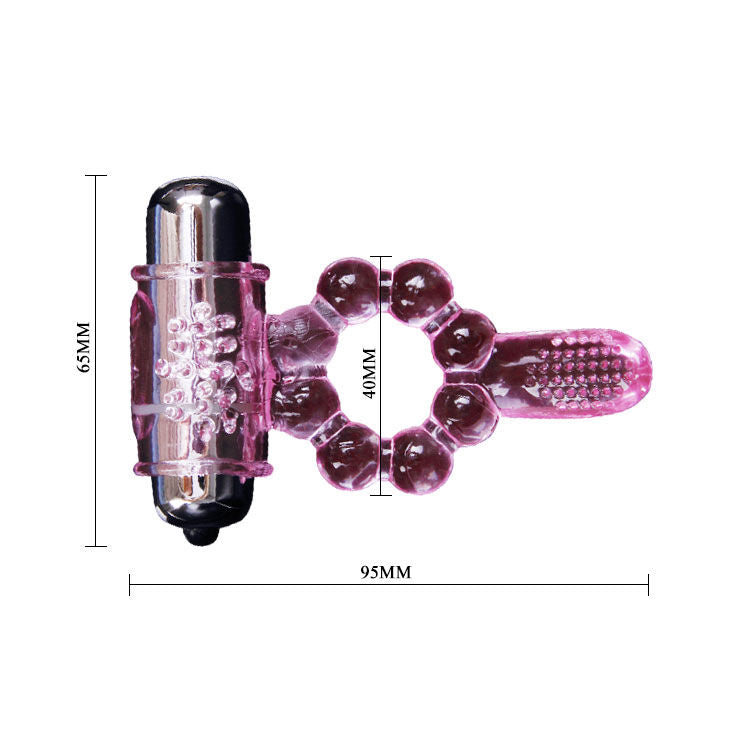 BAILE - SILICONE RING 10 TONGUE RHYTHMS WITH PINK VIBRATION BAILE FOR HIM  NOCTURNA DESIRES