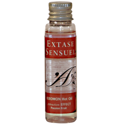 EXTASE SENSUAL - HEAT EFFECT MASSAGE OIL WITH PASSION FRUIT PHEROMONES TRAVEL 35 ML - NOCTURNA DESIRES