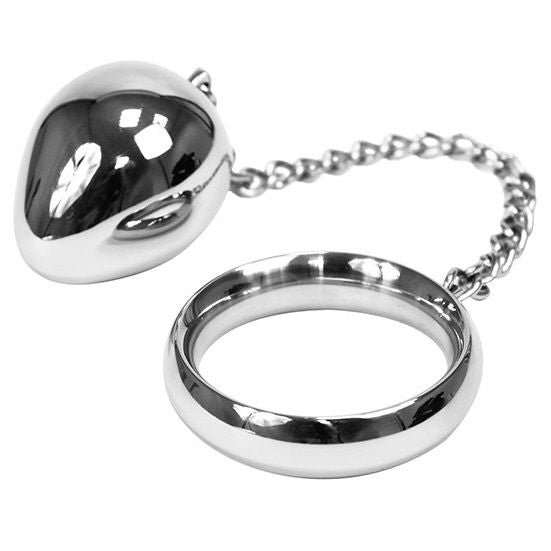 METAL HARD - COCK RING 40MM + CHAIN WITH METAL BALL METAL HARD  NOCTURNA DESIRES