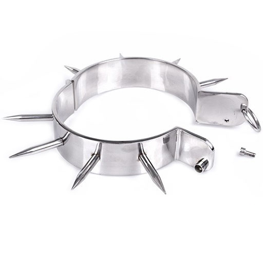 METAL HARD - BDSM SLAVE COLLAR WITH POINTS - NOCTURNA DESIRES