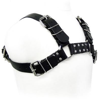 LEATHER BODY - BLACK BULL DOG HARNESS LEATHER BODY  NOCTURNA DESIRES