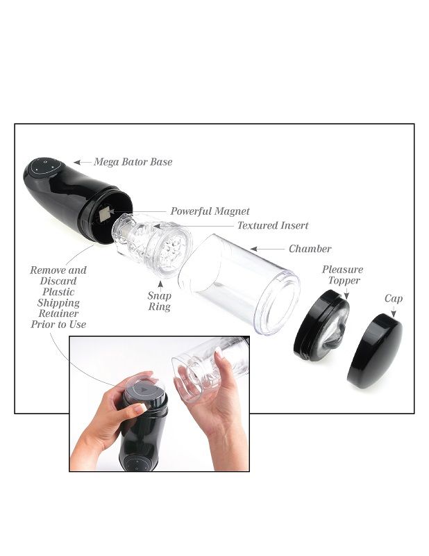 EXTREME TOYZ - PDX MEGA BATOR USB MALE MASTURBATOR VAGINA WHITE EXTREME TOYZ  NOCTURNA DESIRES