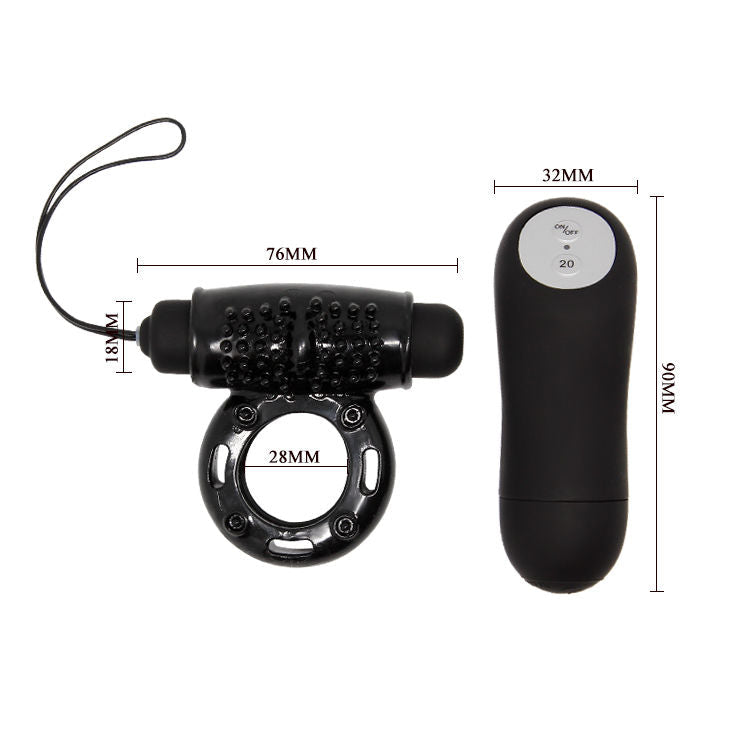 BAILE - RING REMOTE CONTROL BLACK 20V BAILE FOR HIM  NOCTURNA DESIRES