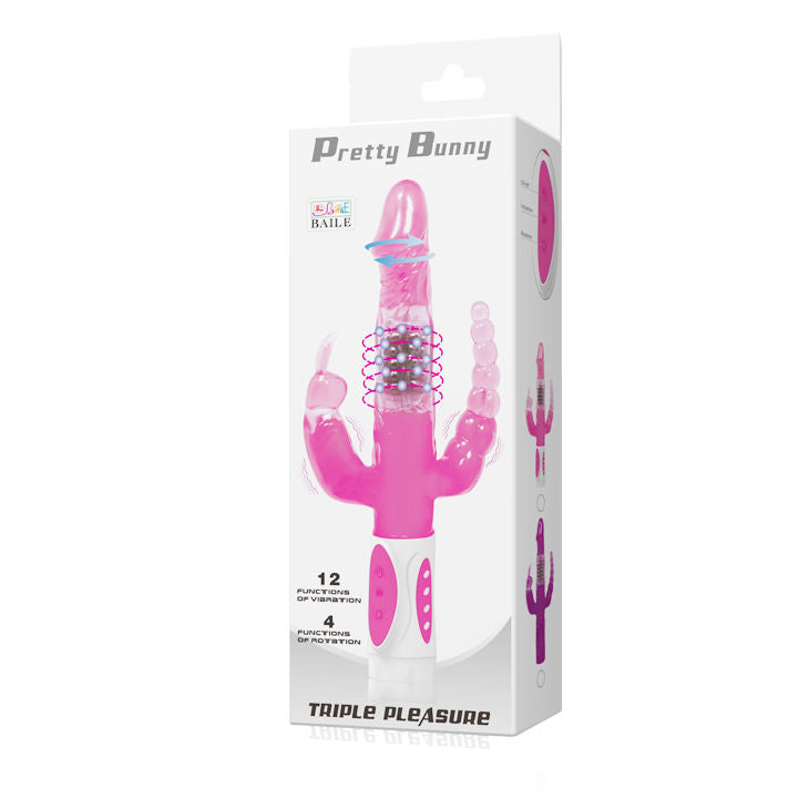 BAILE - PRETTY BUNNY TRIPLE VIBRATOR ROTATOR BAILE ROTATIONS  NOCTURNA DESIRES