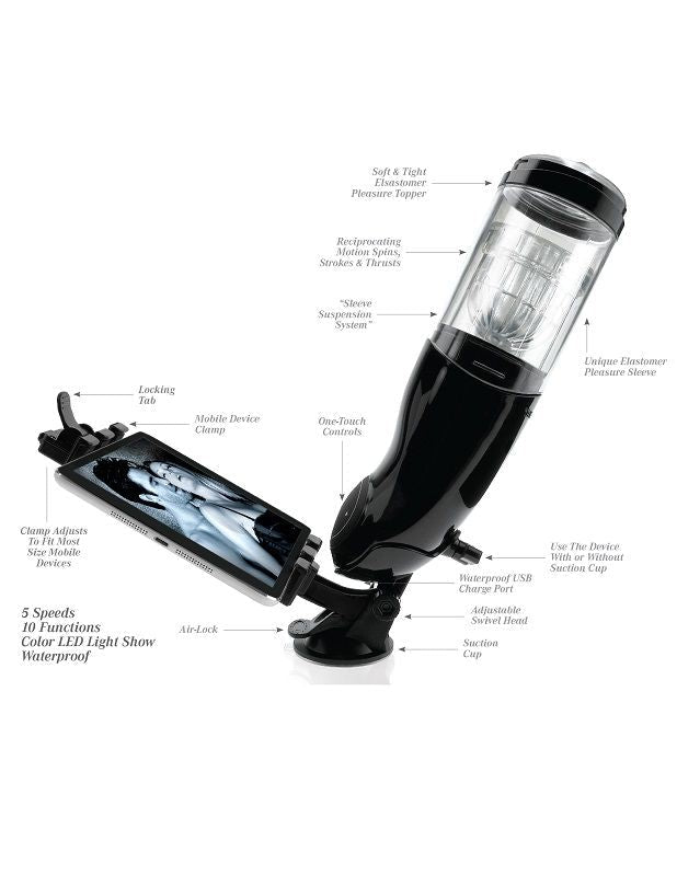EXTREME TOYZ - PDX MEGA BATOR USB MALE MASTURBATOR ANO BLACK EXTREME TOYZ  NOCTURNA DESIRES