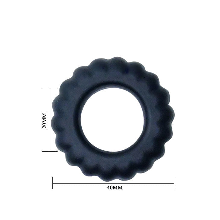 BAILE - TITAN COCKRING BLACK 2 CM BAILE FOR HIM  NOCTURNA DESIRES