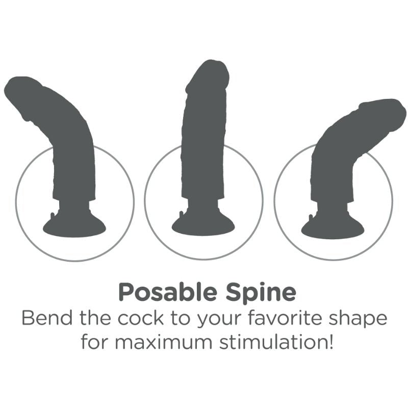 KING COCK - 15.24 CM VIBRATING COCK FLESH - NOCTURNA DESIRES