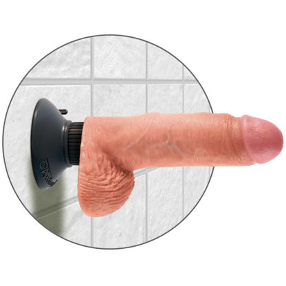 KING COCK - 17.78 CM VIBRATING COCK WITH BALLS FLESH KING COCK  NOCTURNA DESIRES