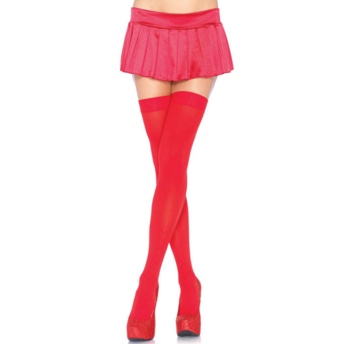 LEG AVENUE - NYLON THIGH HIGHS RED LEG AVENUE HOSIERY  NOCTURNA DESIRES