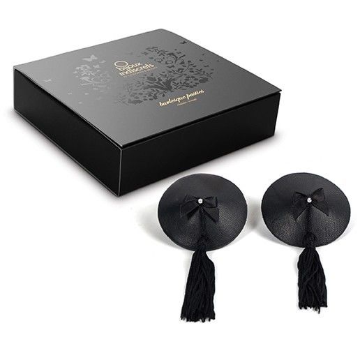 BIJOUX - BURLESQUE BLACK NIPPLE COVERS BIJOUX BURLESQUE PASTIES  NOCTURNA DESIRES