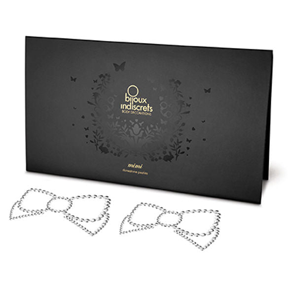 BIJOUX - MIMI BOW SILVER NIPPLE COVERS BIJOUX JEWELRY  NOCTURNA DESIRES