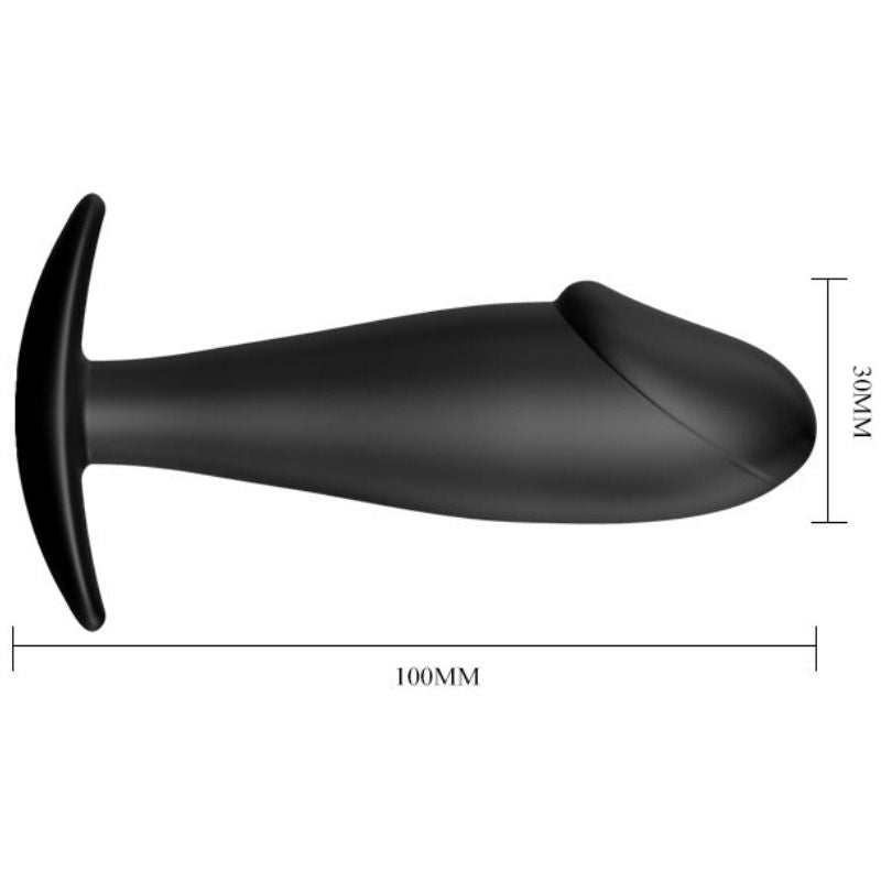 PRETTY LOVE - ANAL PLUG SILICONE PENIS FORM BLACK PRETTY LOVE BOTTOM  NOCTURNA DESIRES
