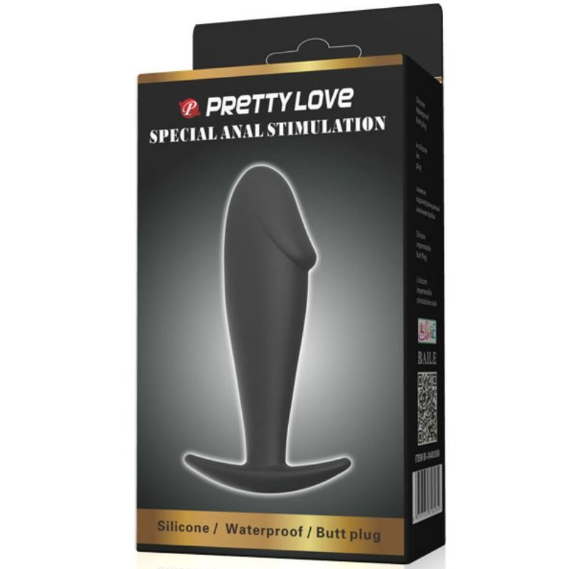 PRETTY LOVE - ANAL PLUG SILICONE PENIS FORM BLACK PRETTY LOVE BOTTOM  NOCTURNA DESIRES
