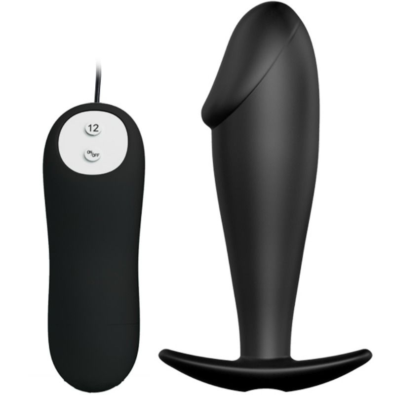 PRETTY LOVE - SILICONE ANAL PLUG PENIS FORM AND 12 VIBRATION MODES BLACK PRETTY LOVE BOTTOM  NOCTURNA DESIRES