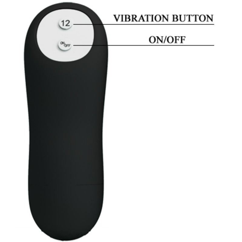 PRETTY LOVE - SILICONE ANAL PLUG PENIS FORM AND 12 VIBRATION MODES BLACK PRETTY LOVE BOTTOM  NOCTURNA DESIRES