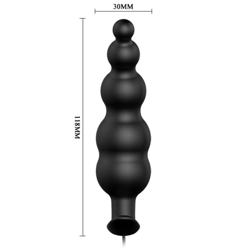 PRETTY LOVE - ANAL PLUG SILICONE EXTRA STIMULATION AND 12 VIBRATION MODES BLACK REMOTE CONTROL PRETTY LOVE BOTTOM  NOCTURNA DESIRES