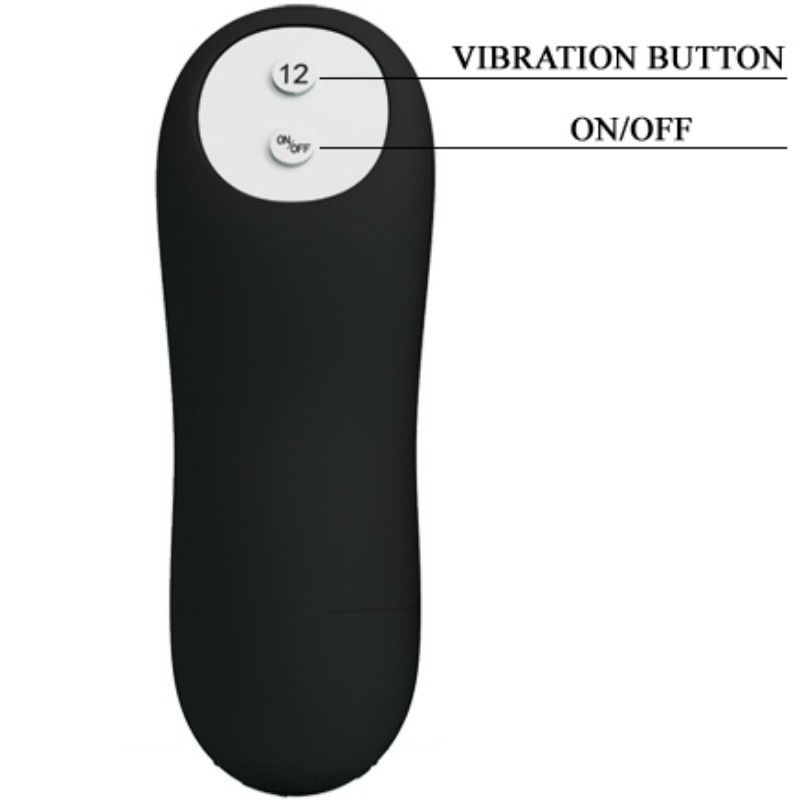 PRETTY LOVE - ANAL PLUG SILICONE EXTRA STIMULATION AND 12 VIBRATION MODES BLACK REMOTE CONTROL PRETTY LOVE BOTTOM  NOCTURNA DESIRES