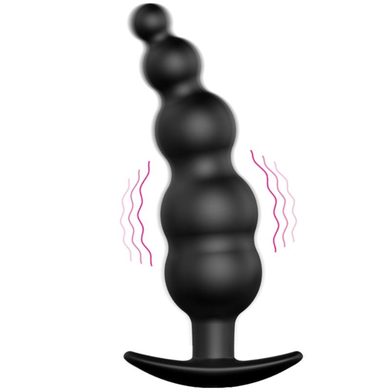 PRETTY LOVE - ANAL PLUG SILICONE EXTRA STIMULATION AND 12 VIBRATION MODES BLACK REMOTE CONTROL PRETTY LOVE BOTTOM  NOCTURNA DESIRES