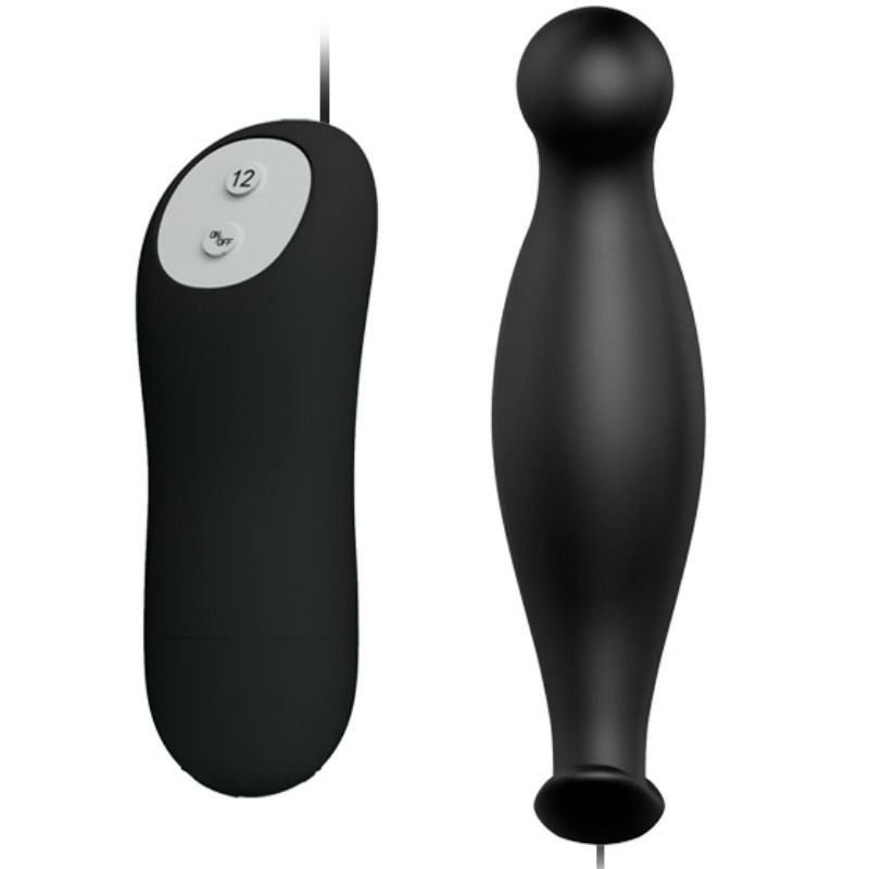PRETTY LOVE - SILICONE ANAL PLUG 12 VIBRATION MODES BLACK PRETTY LOVE  NOCTURNA DESIRES