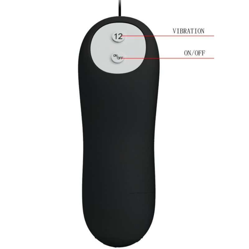 PRETTY LOVE - SILICONE ANAL PLUG 12 VIBRATION MODES BLACK PRETTY LOVE  NOCTURNA DESIRES