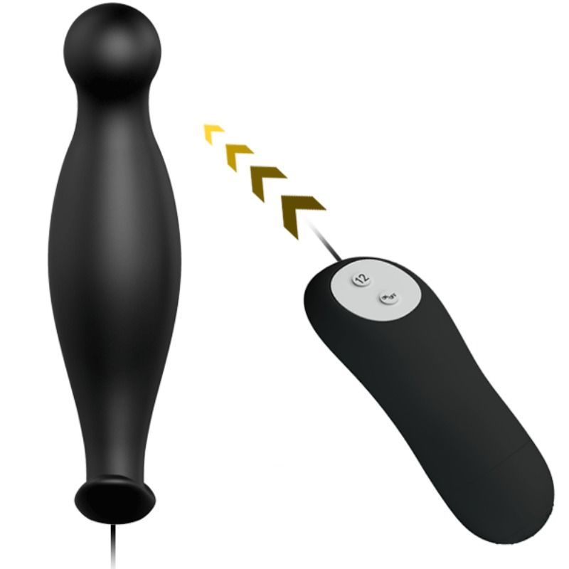 PRETTY LOVE - SILICONE ANAL PLUG 12 VIBRATION MODES BLACK PRETTY LOVE  NOCTURNA DESIRES