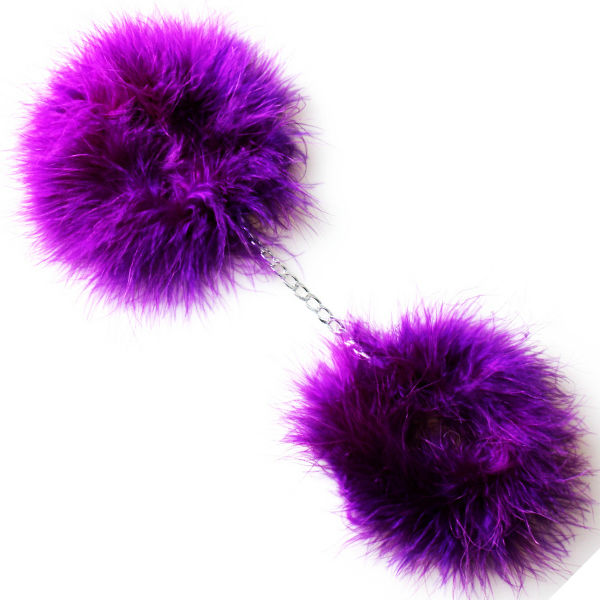 SECRETPLAY - PURPLE MARABOU HANDCUFFS SECRETPLAY 100% FETISH  NOCTURNA DESIRES