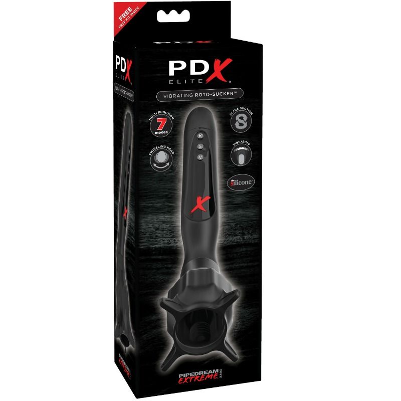 PDX ELITE - VIBRATING STIMULATOS WITH ROTO-SUCKER SUCTION PDX ELITE  NOCTURNA DESIRES