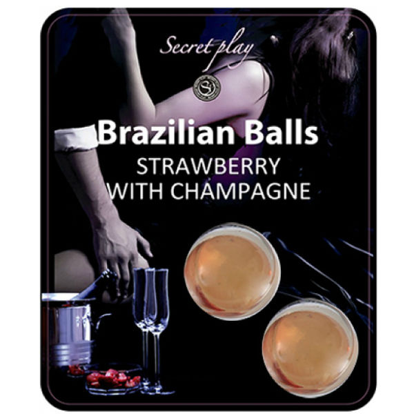 SECRETPLAY - STRAWBERRY AND CHAMPAGNE BRAZILIAN BALLS SET SECRETPLAY COSMETIC  NOCTURNA DESIRES