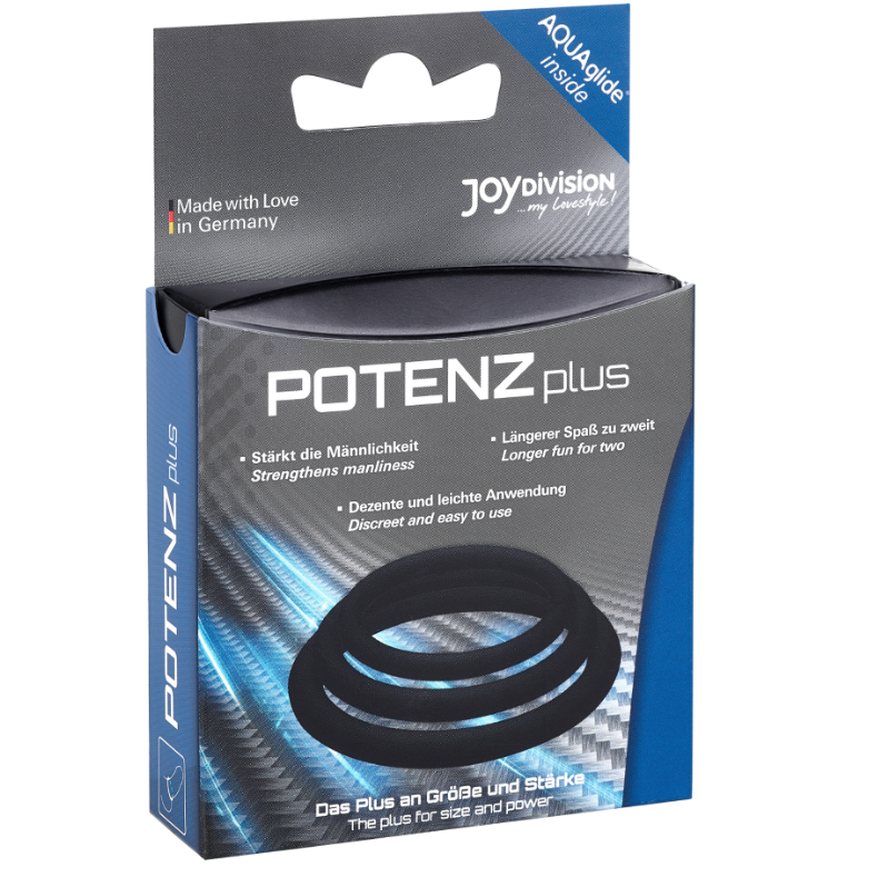JOYDIVISION POTENZDUO - PLUS 3 BLACK RINGS SET - S, M, L - NOCTURNA DESIRES