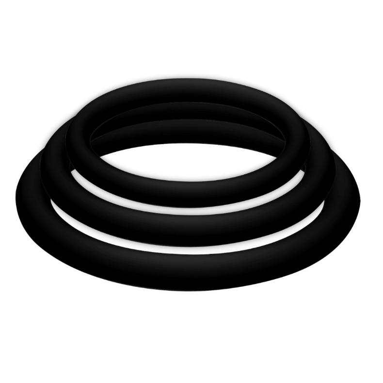 JOYDIVISION POTENZDUO - PLUS 3 BLACK RINGS SET - S, M, L - NOCTURNA DESIRES